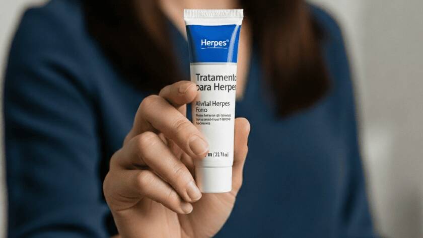 Mulher exibe pomada para tratamento da Herpes Genital Masculina: a herpes genital masculina e a saúde sexual masculina são, sem dúvida, temas que merecem atenção muito especial