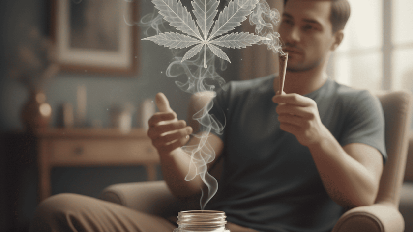 Homem faz uso de maconha: o uso esporádico da maconha pode induzir efeitos agudos desejados, como euforia, relaxamento, sedação leve e aumento do apetite