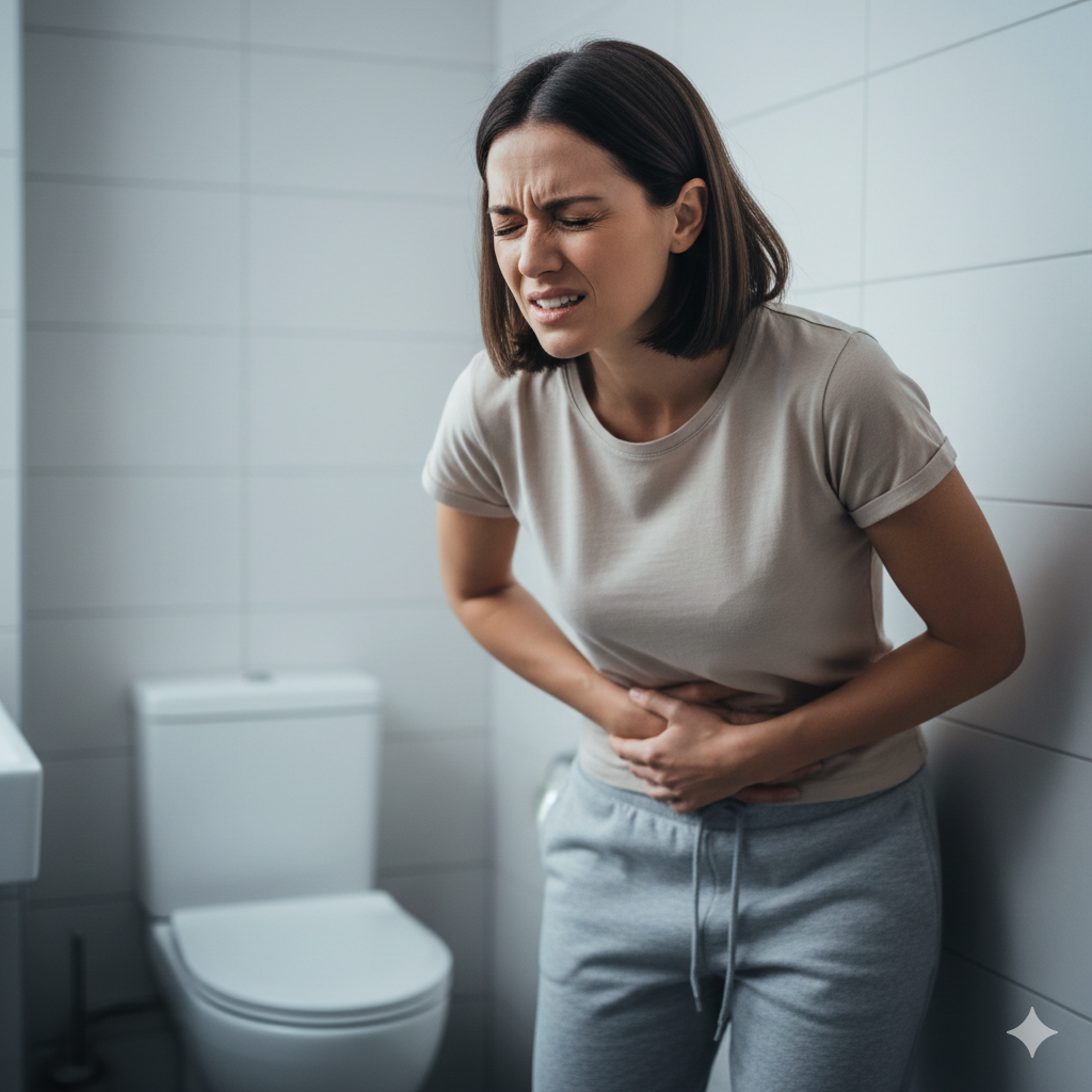 Mulher sofre com problema na bexiga: a saúde da bexiga feminina é um tema fundamental, mas ainda pouco discutido de forma aberta e educativa