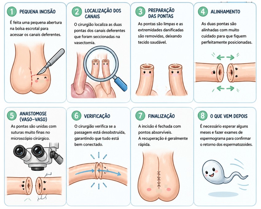 Reversão de vasectomia: gráfico detalha todo o processo 